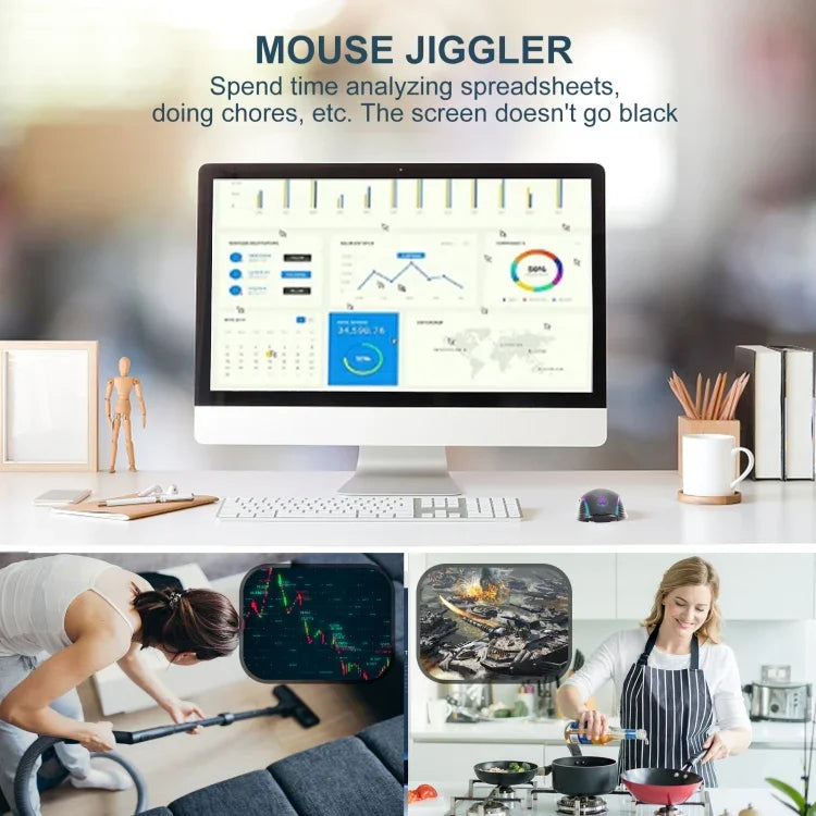 Rato Sem Fios E50 2.4G Jiggler Portátil com 7 Teclas
