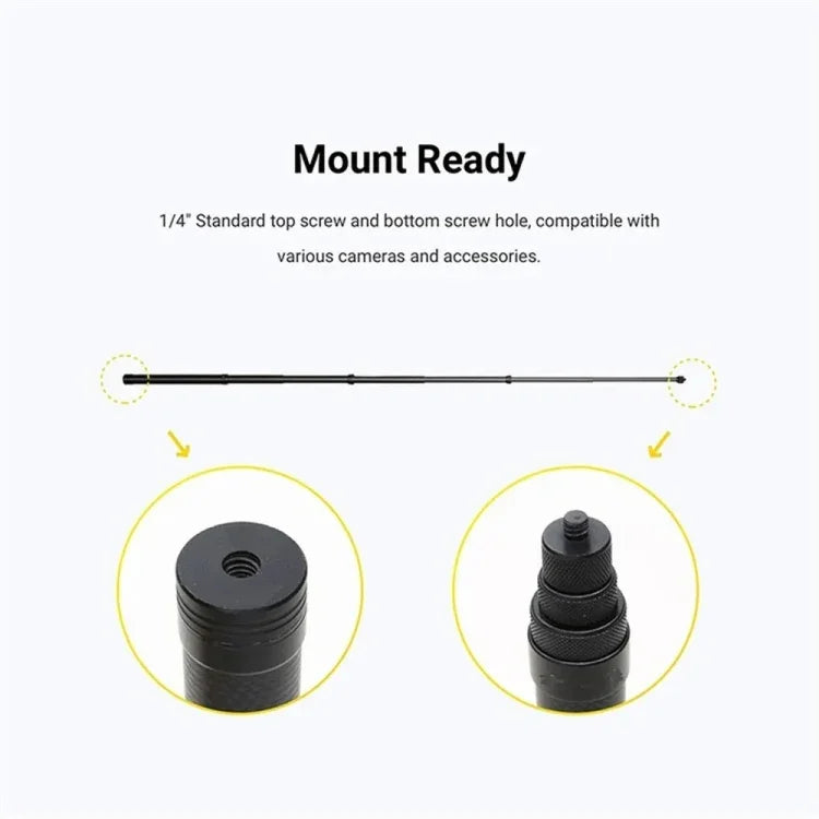 Monopé Extendido de Fibra de Carbono Bastão Selfie Invisível Para Insta360 / DJI Action / GoPro / Câmara Desportiva Xiao Yi, 1,5m, 3m, 5m