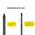 Monopé Extendido de Fibra de Carbono Bastão Selfie Invisível Para Insta360 / DJI Action / GoPro / Câmara Desportiva Xiao Yi, 1,5m, 3m, 5m