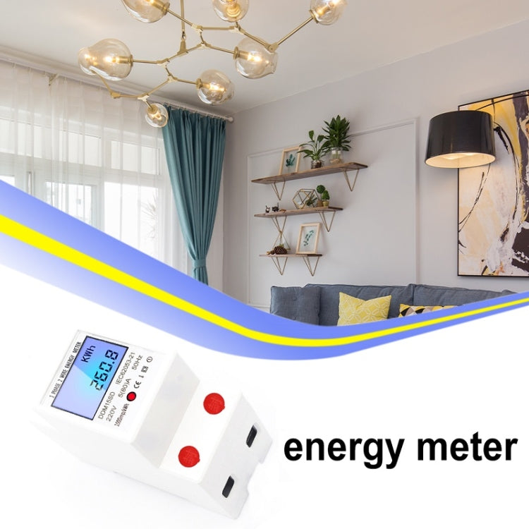 Medidor de carril multifunções monofásico DDM15SD com ecrã LCD retroiluminado, 5 (20) A, 5 (32) A, 10 (40) A, 15 (60) A, 20 (80) A, 5 (80) A
