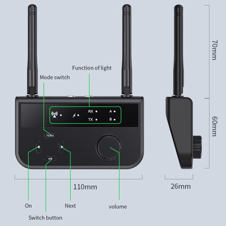 B39 2 em 1 Receptor de Música Bluetooth 5.3 AUX Adaptador para TV e Computador, B39