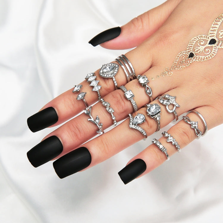 Conjunto de 15 Peças Anel Articulado com Diamante em Forma de Gota de Água e Coração, Conjunto de 15 Peças 4869