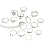 Conjunto de 15 Peças Anel Articulado com Diamante em Forma de Gota de Água e Coração, Conjunto de 15 Peças 4869