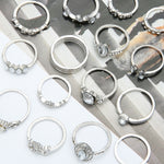 Conjunto de 15 Peças Anel Articulado com Diamante em Forma de Gota de Água e Coração, Conjunto de 15 Peças 4869