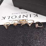Conjunto de 17 Peças Anel Boémio de Liga com Diamantes