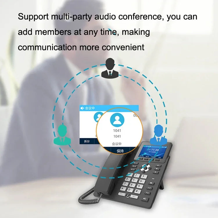 Telefone Inteligente de Gravação em Modo Duplo PSTN+SIP S135, Telefone de Rede VOIP de 6 Vias, Telefone IP, S135