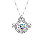 Colar com Diamante Moissanite XMA017 em Prata Esterlina 925 com Pendente de Coroa e Fecho, XMA017