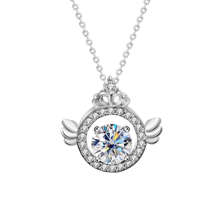 Colar com Diamante Moissanite XMA017 em Prata Esterlina 925 com Pendente de Coroa e Fecho, XMA017