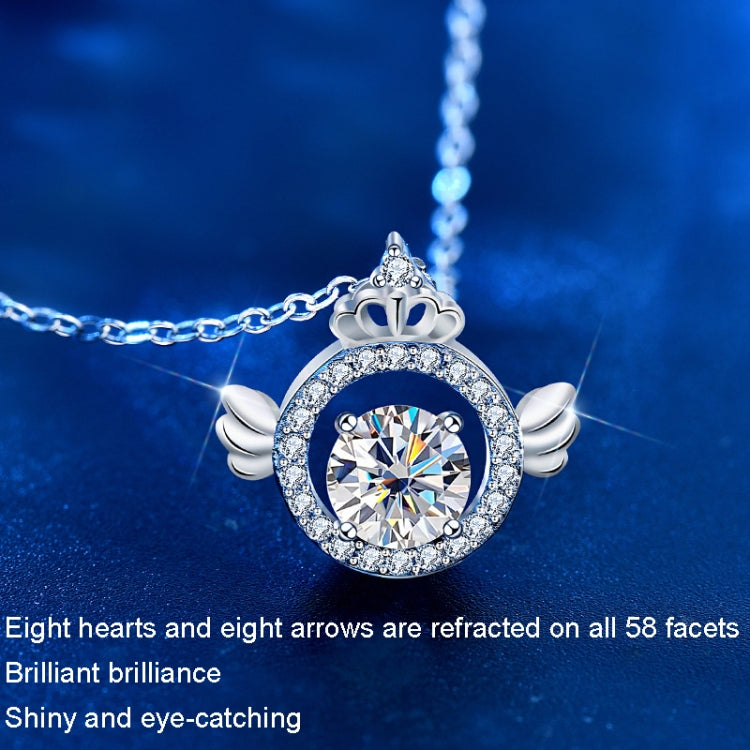 Colar com Diamante Moissanite XMA017 em Prata Esterlina 925 com Pendente de Coroa e Fecho, XMA017