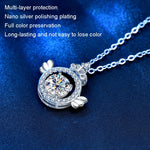 Colar com Diamante Moissanite XMA017 em Prata Esterlina 925 com Pendente de Coroa e Fecho, XMA017