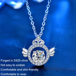 Colar com Diamante Moissanite XMA017 em Prata Esterlina 925 com Pendente de Coroa e Fecho, XMA017