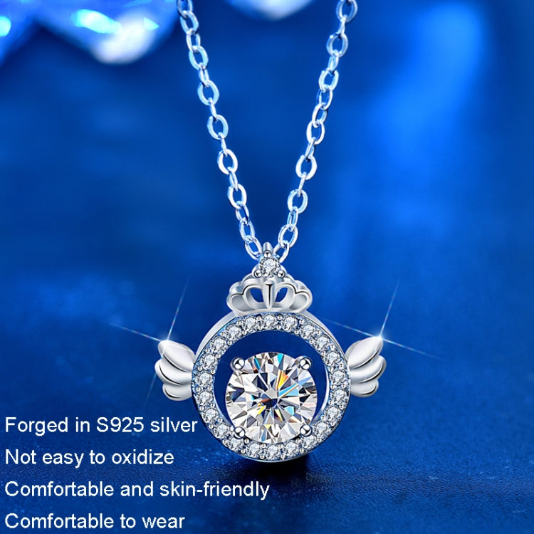 Colar com Diamante Moissanite XMA017 em Prata Esterlina 925 com Pendente de Coroa e Fecho, XMA017