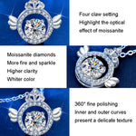 Colar com Diamante Moissanite XMA017 em Prata Esterlina 925 com Pendente de Coroa e Fecho, XMA017