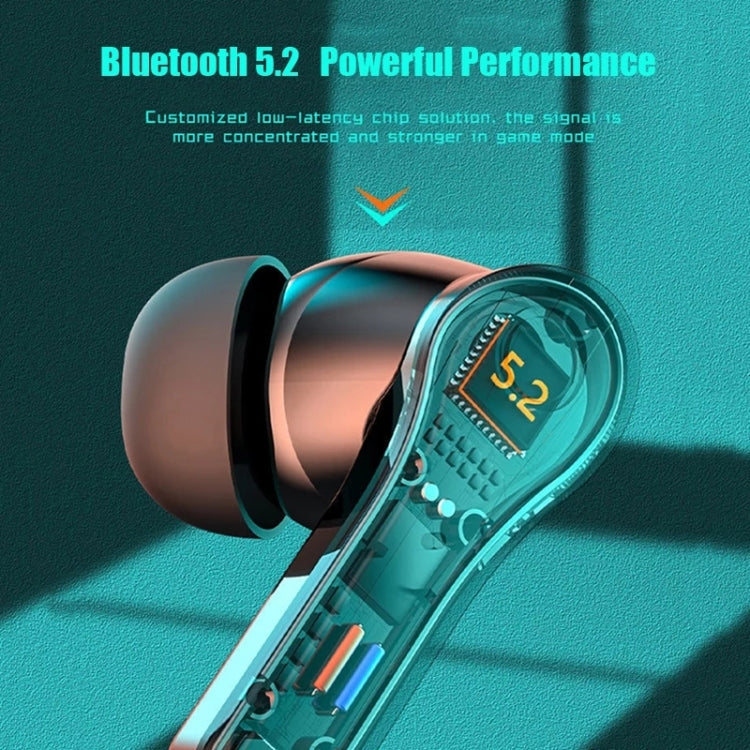 N35 Auriculares Bluetooth Sem Fios In-Ear com Luz Colorida e Baixa Latência para Jogos, Exibição Digital, Sem Exibição Digital