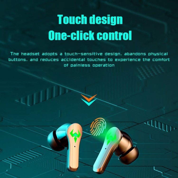 N35 Auriculares Bluetooth Sem Fios In-Ear com Luz Colorida e Baixa Latência para Jogos, Exibição Digital, Sem Exibição Digital