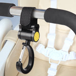 2 ganchos universais para carrinho de bebé com rotação de 360 graus, Ganchos Adesivos (Rosa), Ganchos Adesivos (Amarelo), Ganchos Adesivos (Preto)