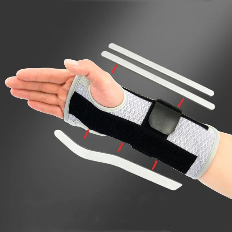Órtese Respirável para Pulso, Suporte para Pulso, Protector para Artrite, Síndrome do Túnel Cárpico, Entorse de Mão, Tendinite, Pulseira com 3 Placas de Alumínio