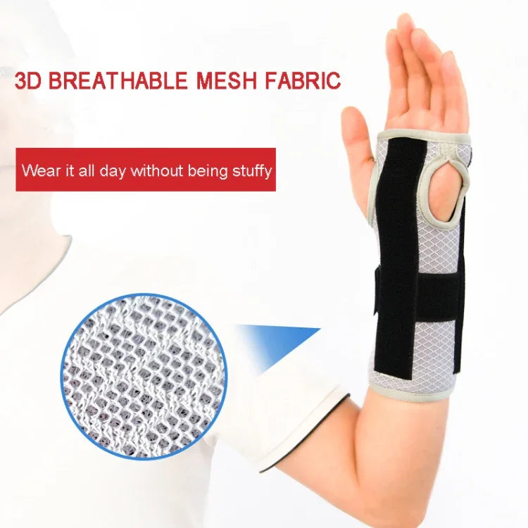 Órtese Respirável para Pulso, Suporte para Pulso, Protector para Artrite, Síndrome do Túnel Cárpico, Entorse de Mão, Tendinite, Pulseira com 3 Placas de Alumínio