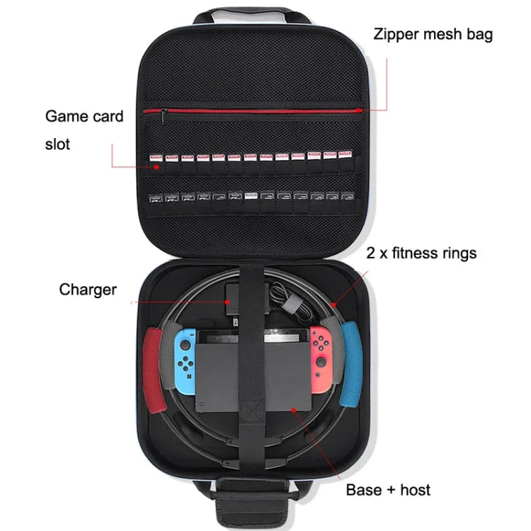 Bolsa de Armazenamento para Anéis Duplos de Fitness Nintendo Switch EVA Estojo Rígido Portátil para Acessórios, GH1872 GH1872