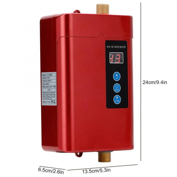 Aquecedor de Água Elétrico com Controlo Remoto e Temperatura Ajustável, Ficha US 3000W, Ficha UK 3000W, Ficha EU 4000W, Ficha AU 4000W