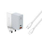 LDNIO A2620C Carregador Universal para Telemóvel e Tablet 65W Porta Type-C/USB-C Carregador Rápido, Ficha EU 65W, Ficha UK 65W, Ficha US 65W
