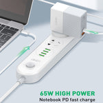 LDNIO A2620C Carregador Universal para Telemóvel e Tablet 65W Porta Type-C/USB-C Carregador Rápido, Ficha EU 65W, Ficha UK 65W, Ficha US 65W