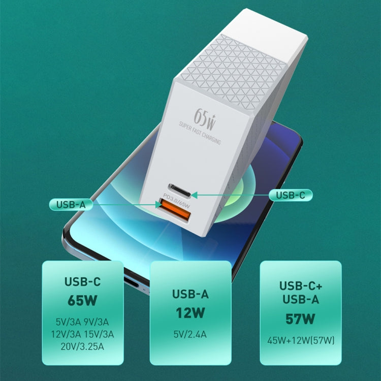 LDNIO A2620C Carregador Universal para Telemóvel e Tablet 65W Porta Type-C/USB-C Carregador Rápido, Ficha EU 65W, Ficha UK 65W, Ficha US 65W