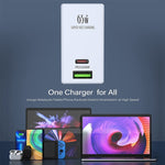 LDNIO A2620C Carregador Universal para Telemóvel e Tablet 65W Porta Type-C/USB-C Carregador Rápido, Ficha EU 65W, Ficha UK 65W, Ficha US 65W