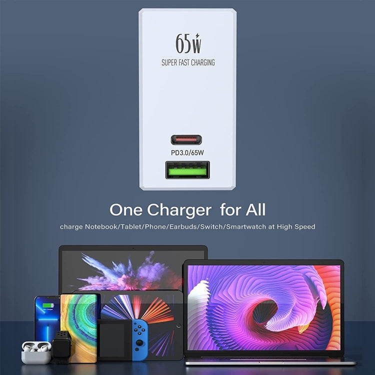 LDNIO A2620C Carregador Universal para Telemóvel e Tablet 65W Porta Type-C/USB-C Carregador Rápido, Ficha EU 65W, Ficha UK 65W, Ficha US 65W