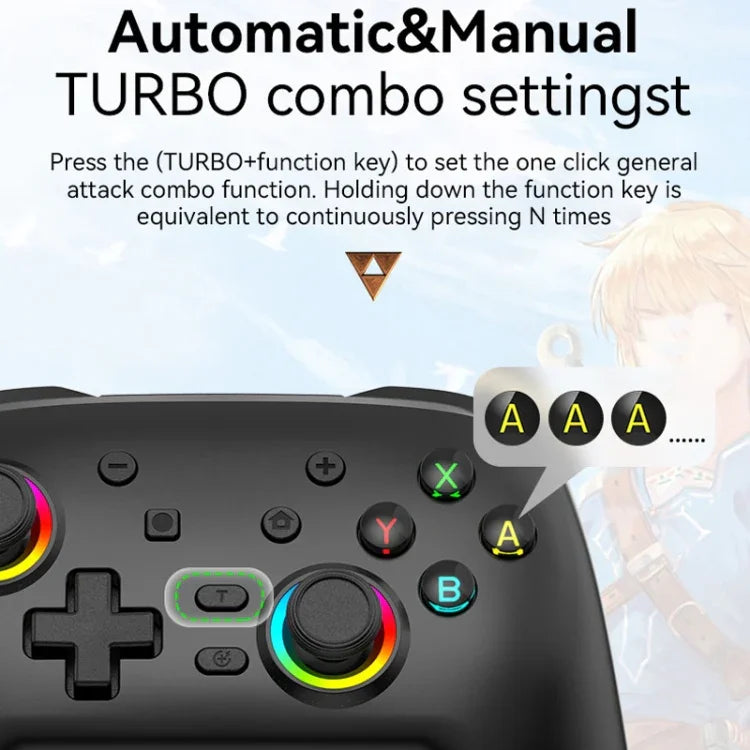 Comando de Jogo Sem Fios Bluetooth com Sensores de Movimento para Nintendo Switch/Switch PRO, Preto Dourado, Branco Verde, Preto, Branco