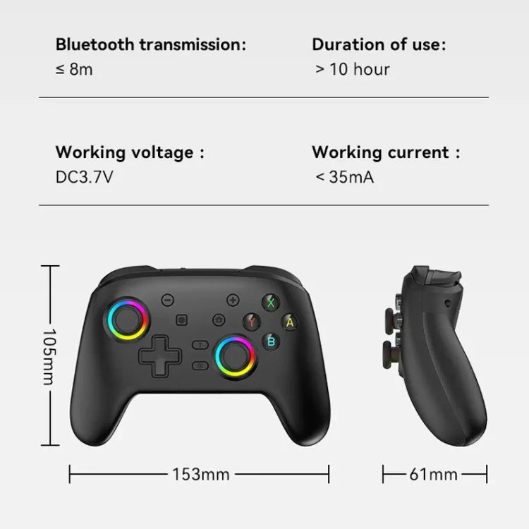 Comando de Jogo Sem Fios Bluetooth com Sensores de Movimento para Nintendo Switch/Switch PRO, Preto Dourado, Branco Verde, Preto, Branco