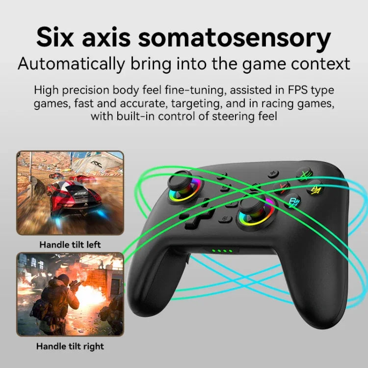 Comando de Jogo Sem Fios Bluetooth com Sensores de Movimento para Nintendo Switch/Switch PRO, Preto Dourado, Branco Verde, Preto, Branco