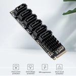 Placa de Expansão M2 M-EKY PCIE3.0 para SATA6G com 6 Portas Adaptador para Expansão de Disco Rígido, 6 Portas