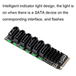 Placa de Expansão M2 M-EKY PCIE3.0 para SATA6G com 6 Portas Adaptador para Expansão de Disco Rígido, 6 Portas