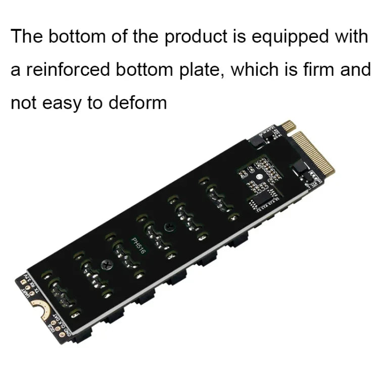 Placa de Expansão M2 M-EKY PCIE3.0 para SATA6G com 6 Portas Adaptador para Expansão de Disco Rígido, 6 Portas
