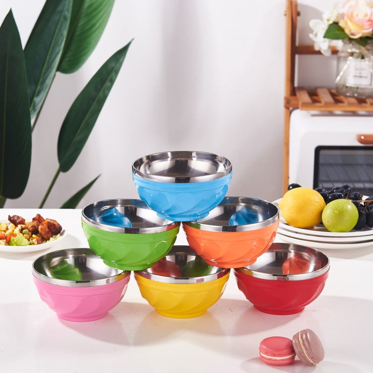 Tigela Dupla em Aço Inoxidável com Tampa para Crianças, Tigela Isolada para Arroz, 6 peças / Conjunto 13cm, 6 peças / Conjunto 15cm, 6 peças / Conjunto 17cm
