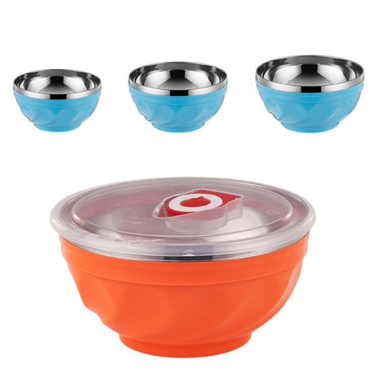 Tigela Dupla em Aço Inoxidável com Tampa para Crianças, Tigela Isolada para Arroz, 6 peças / Conjunto 13cm, 6 peças / Conjunto 15cm, 6 peças / Conjunto 17cm