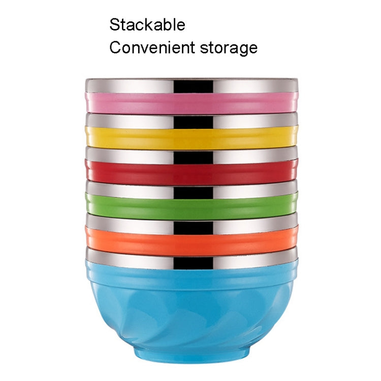 Tigela Dupla em Aço Inoxidável com Tampa para Crianças, Tigela Isolada para Arroz, 6 peças / Conjunto 13cm, 6 peças / Conjunto 15cm, 6 peças / Conjunto 17cm