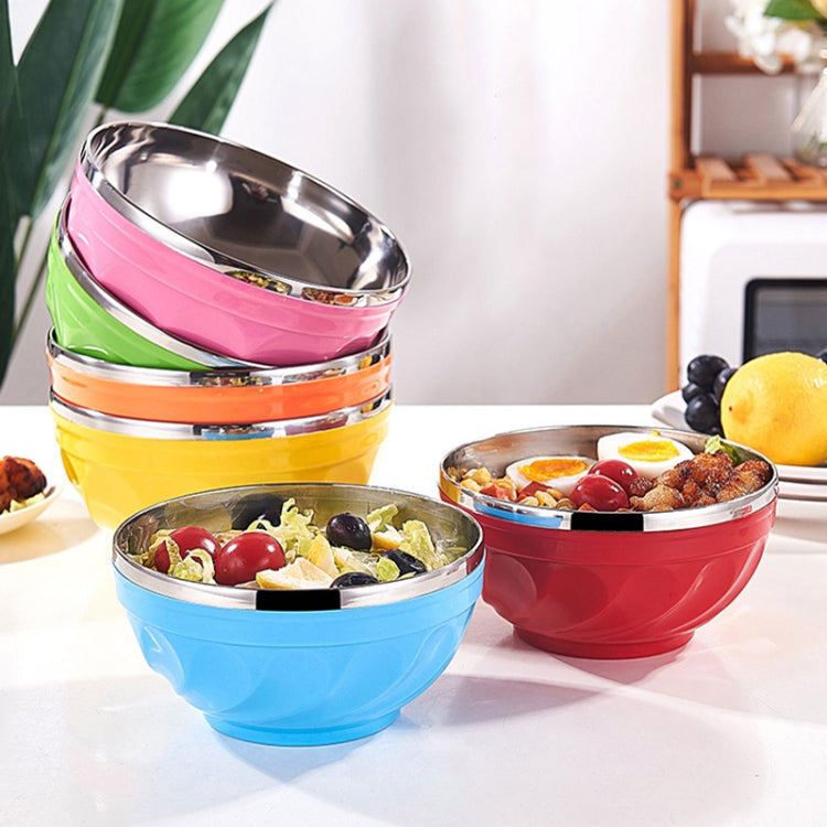 Tigela Dupla em Aço Inoxidável com Tampa para Crianças, Tigela Isolada para Arroz, 6 peças / Conjunto 13cm, 6 peças / Conjunto 15cm, 6 peças / Conjunto 17cm