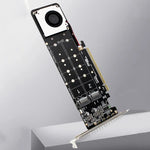 Adaptador de Expansão PCI-E X16 para M.2 M-key NVME X4 SSD RAID Array Suporta 2242/2260/2280/22110, PH44Plus