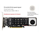 Adaptador de Expansão PCI-E X16 para M.2 M-key NVME X4 SSD RAID Array Suporta 2242/2260/2280/22110, PH44Plus