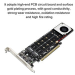 Adaptador de Expansão PCI-E X16 para M.2 M-key NVME X4 SSD RAID Array Suporta 2242/2260/2280/22110, PH44Plus