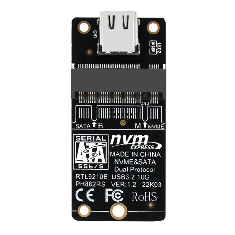 Caixa para Disco Rígido M.2 NVME Cartão de Transferência com Chip RTL9210B Tipo-C / USB-C USB3.1 Gen2 10Gbps