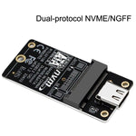 Caixa para Disco Rígido M.2 NVME Cartão de Transferência com Chip RTL9210B Tipo-C / USB-C USB3.1 Gen2 10Gbps