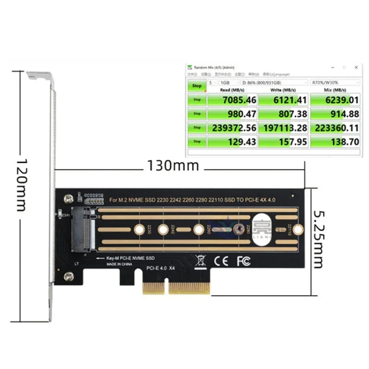 2 unidades de Placa Riser M.2 NVMe SSD para PCI-E X4 4.0 GEN4
