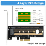 2 unidades de Placa Riser M.2 NVMe SSD para PCI-E X4 4.0 GEN4