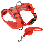 Conjunto de Peitoral + Corda de Tração para Animais de Estimação, Peitoral Respirável e Reflector para Cão e Gato, S, M, L, XL