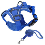 Conjunto de Peitoral + Corda de Tração para Animais de Estimação, Peitoral Respirável e Reflector para Cão e Gato, S, M, L, XL
