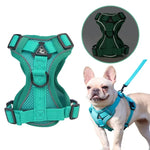 Conjunto de Peitoral + Corda de Tração para Animais de Estimação, Peitoral Respirável e Reflector para Cão e Gato, S, M, L, XL