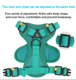Conjunto de Peitoral + Corda de Tração para Animais de Estimação, Peitoral Respirável e Reflector para Cão e Gato, S, M, L, XL